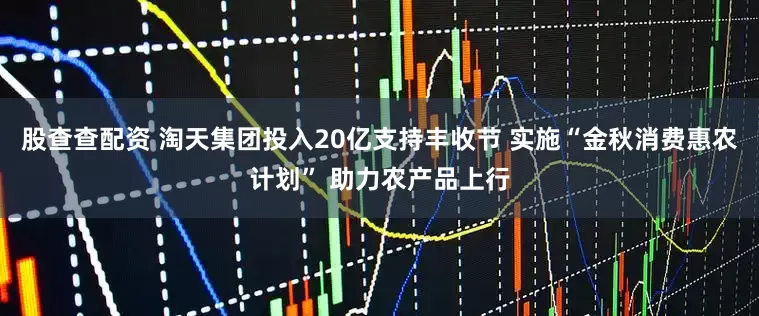 股查查配资 淘天集团投入20亿支持丰收节 实施“金秋消费惠农计划” 助力农产品上行