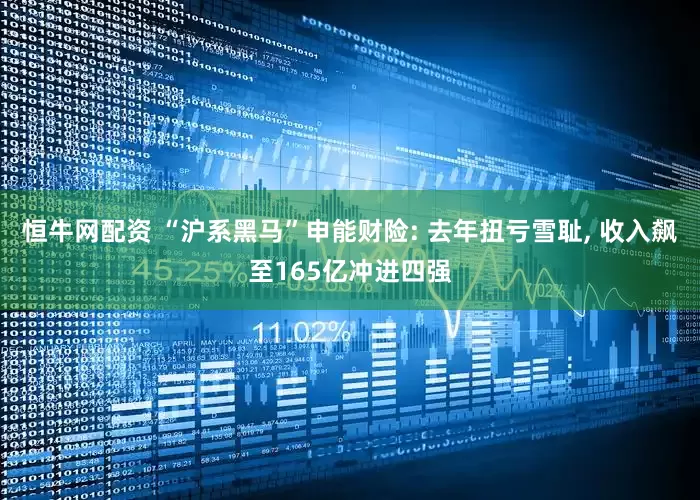 恒牛网配资 “沪系黑马”申能财险: 去年扭亏雪耻, 收入飙至165亿冲进四强